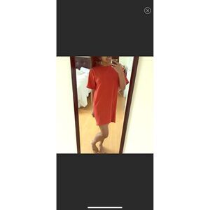 Forever 21 Drape Orange Shift Dress Keyhole Open Back Size: XS